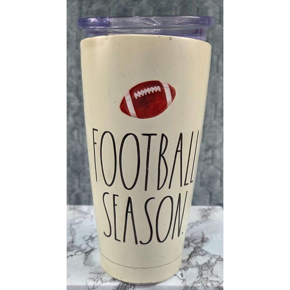 Rae Dunn Football Season 17oz. Insulated Stainless Steel Tumbler